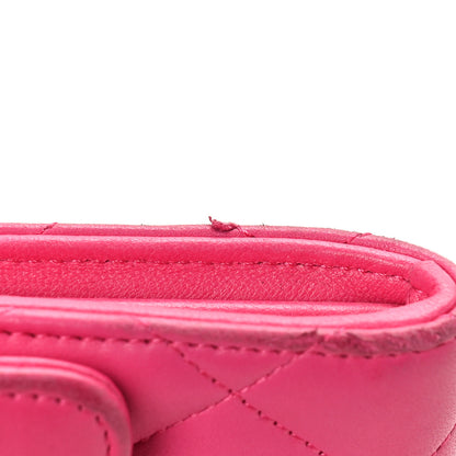 Chanel Lambskin Quilted Flap Card Holder Wallet Pink 10 of 14