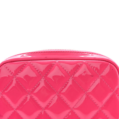 Chanel Patent Quilted Small Curvy Pouch Cosmetic Case Pink 10 of 10