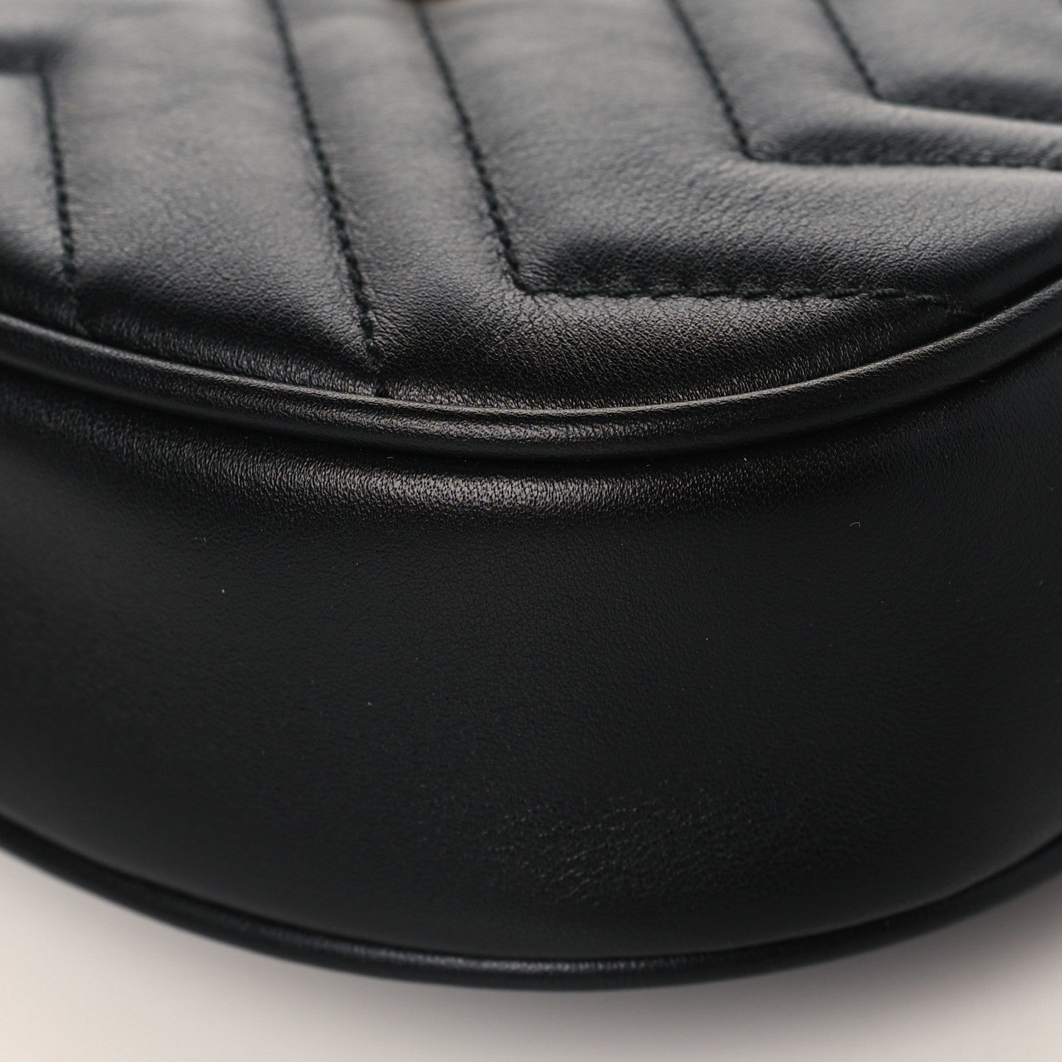 Gucci Calfskin Matelasse GG Marmont Belt Bag 85 34 Black 9 of 9