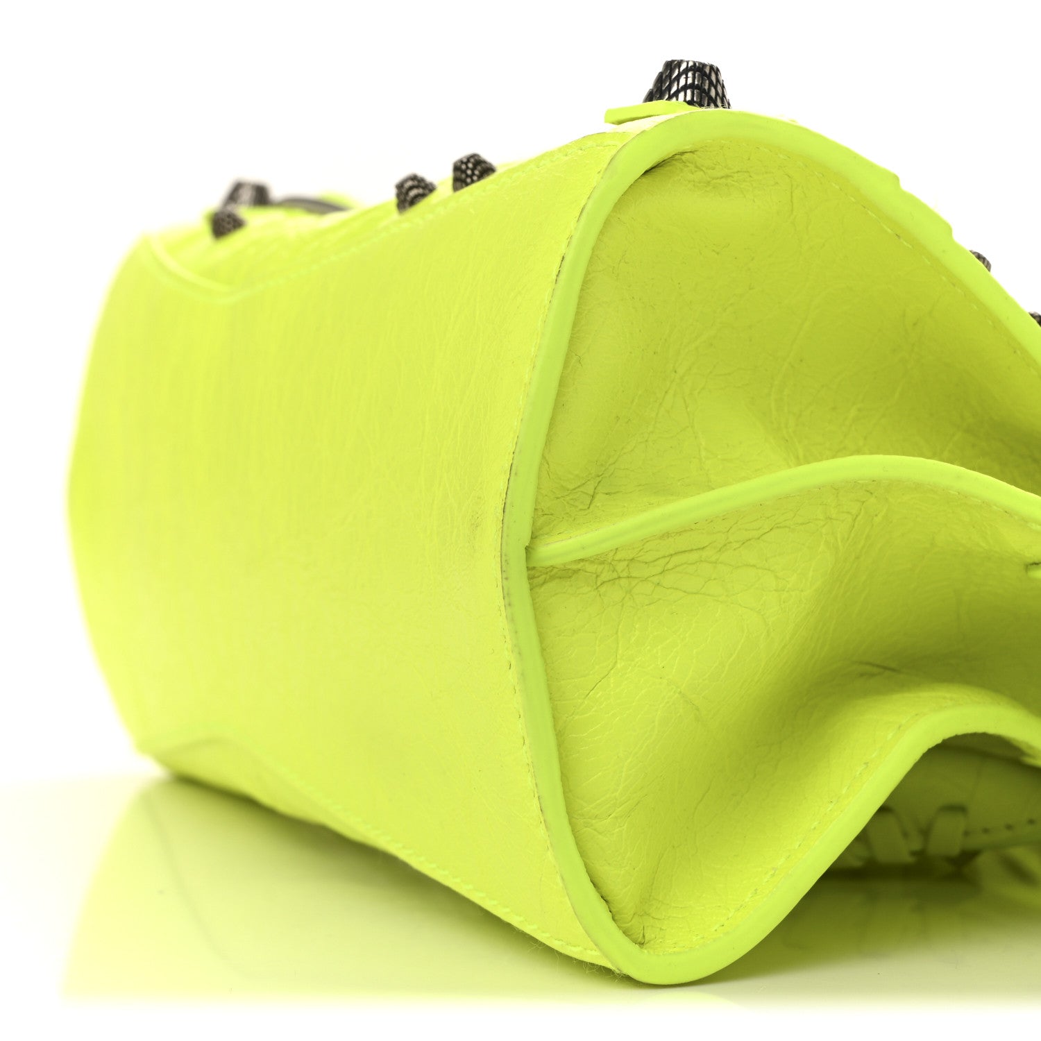 BALENCIAGA ネオンイエロー ケース Balenciaga Agneau Arena Neo Cagole Handbag XS Fluo Yellow 1792568