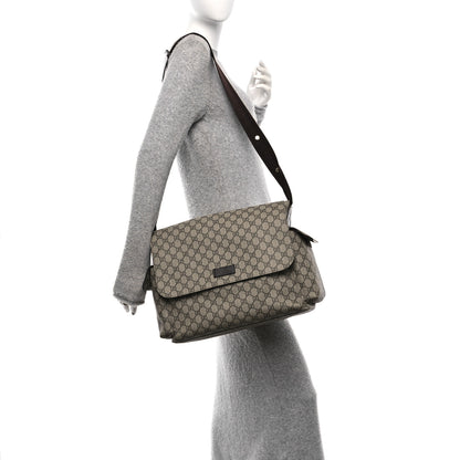 Gucci GG Plus Monogram Messenger Diaper Bag Dark Brown 2 of 10