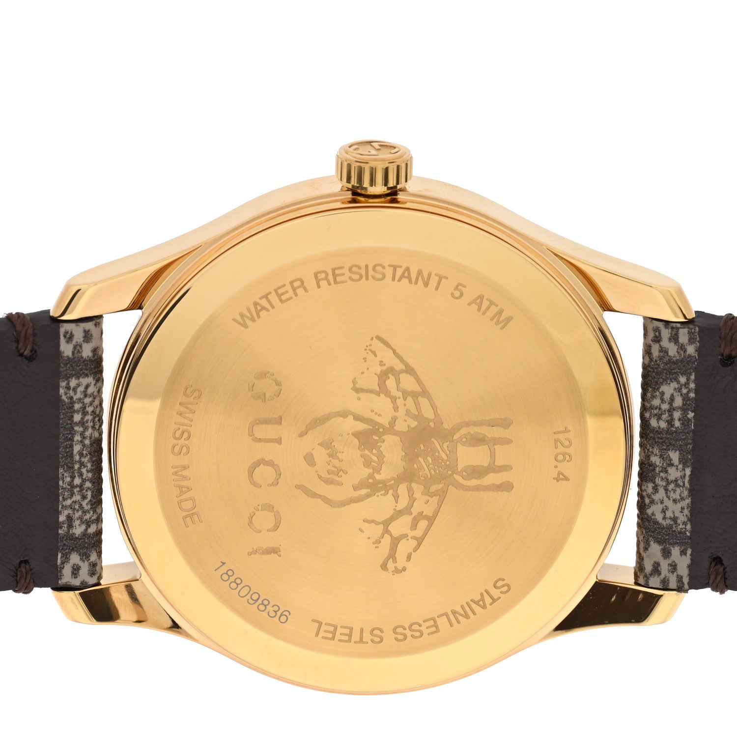 Gucci Stainless Steel Canvas 38mm G-Timeless GG Supreme Bee Quartz Watch Brown 4 of 5