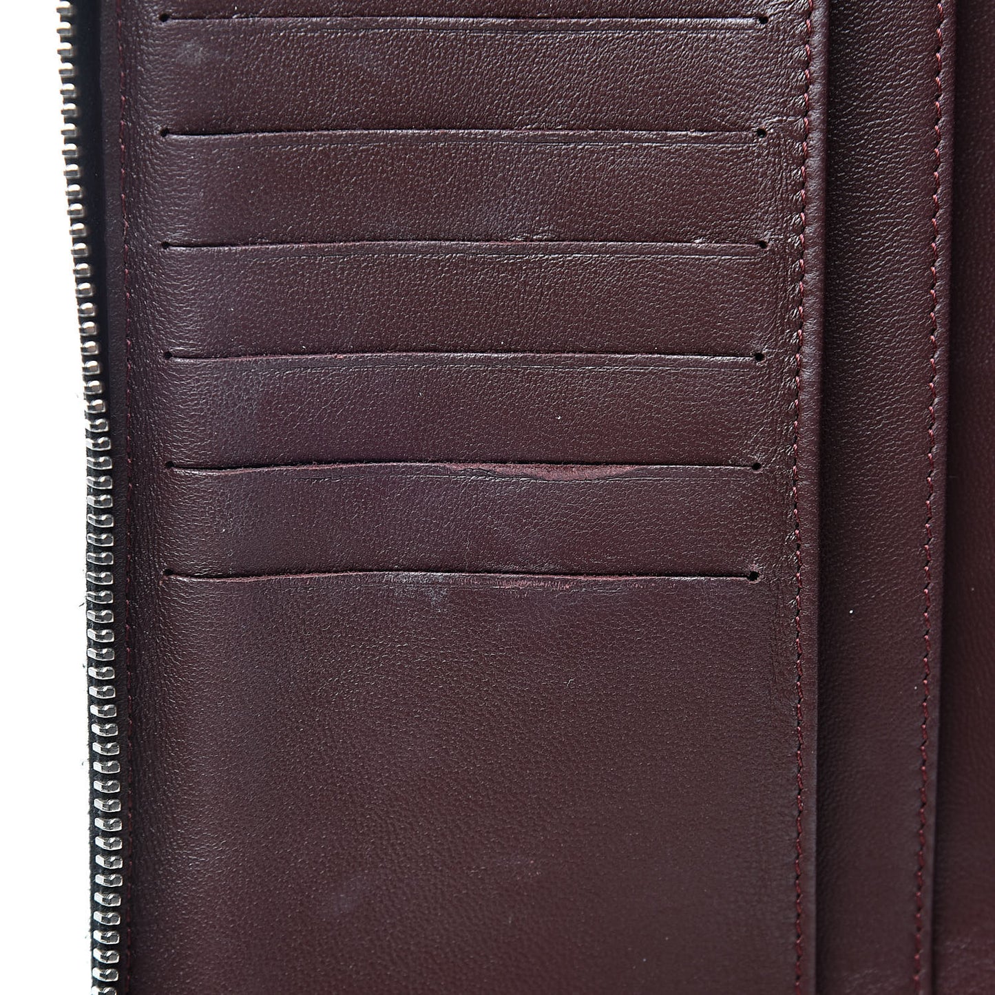 Lambskin Quilted Large Zip Around Organizer Wallet Black