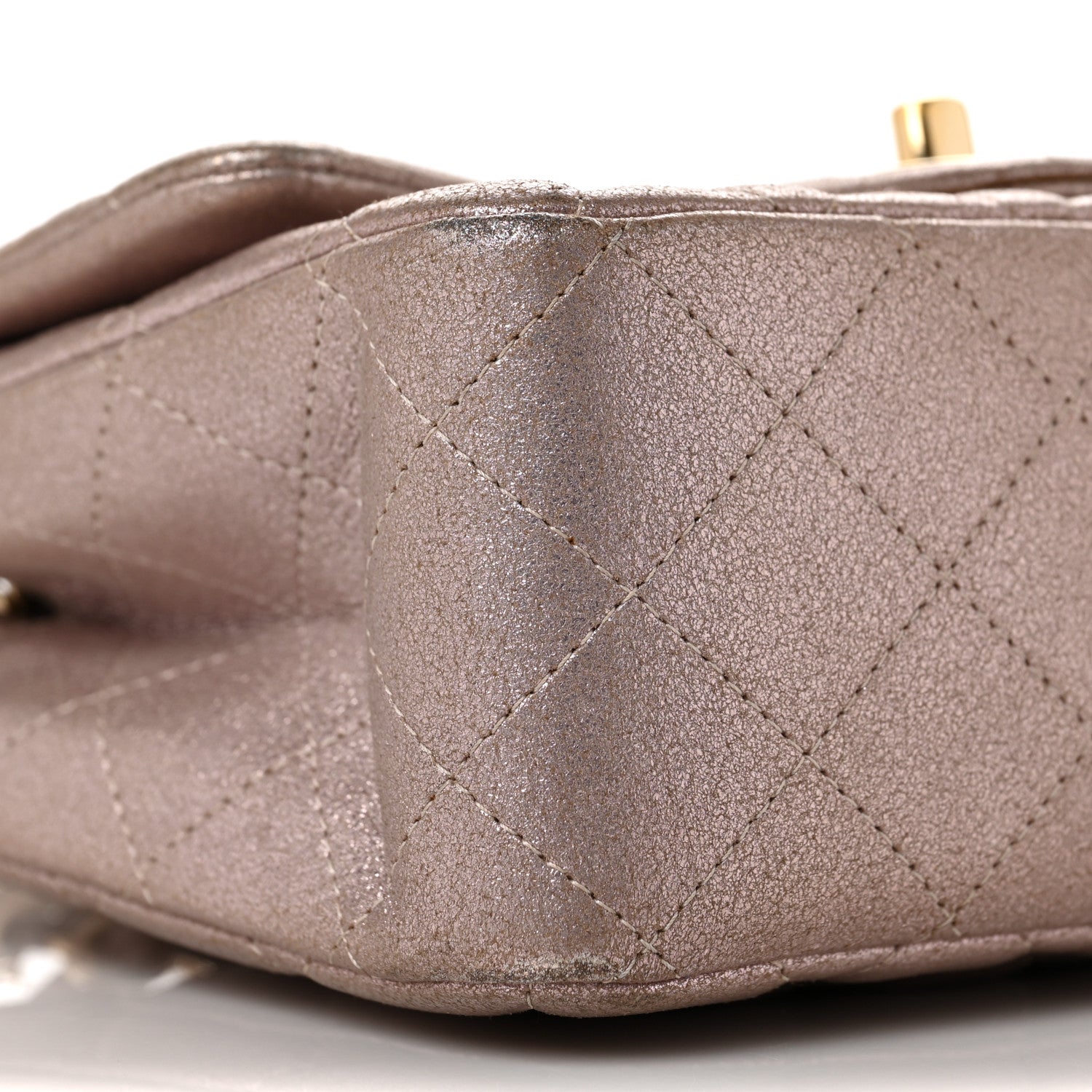 Chanel Metallic Goatskin Quilted Mini Square Flap Pink 5 of 10