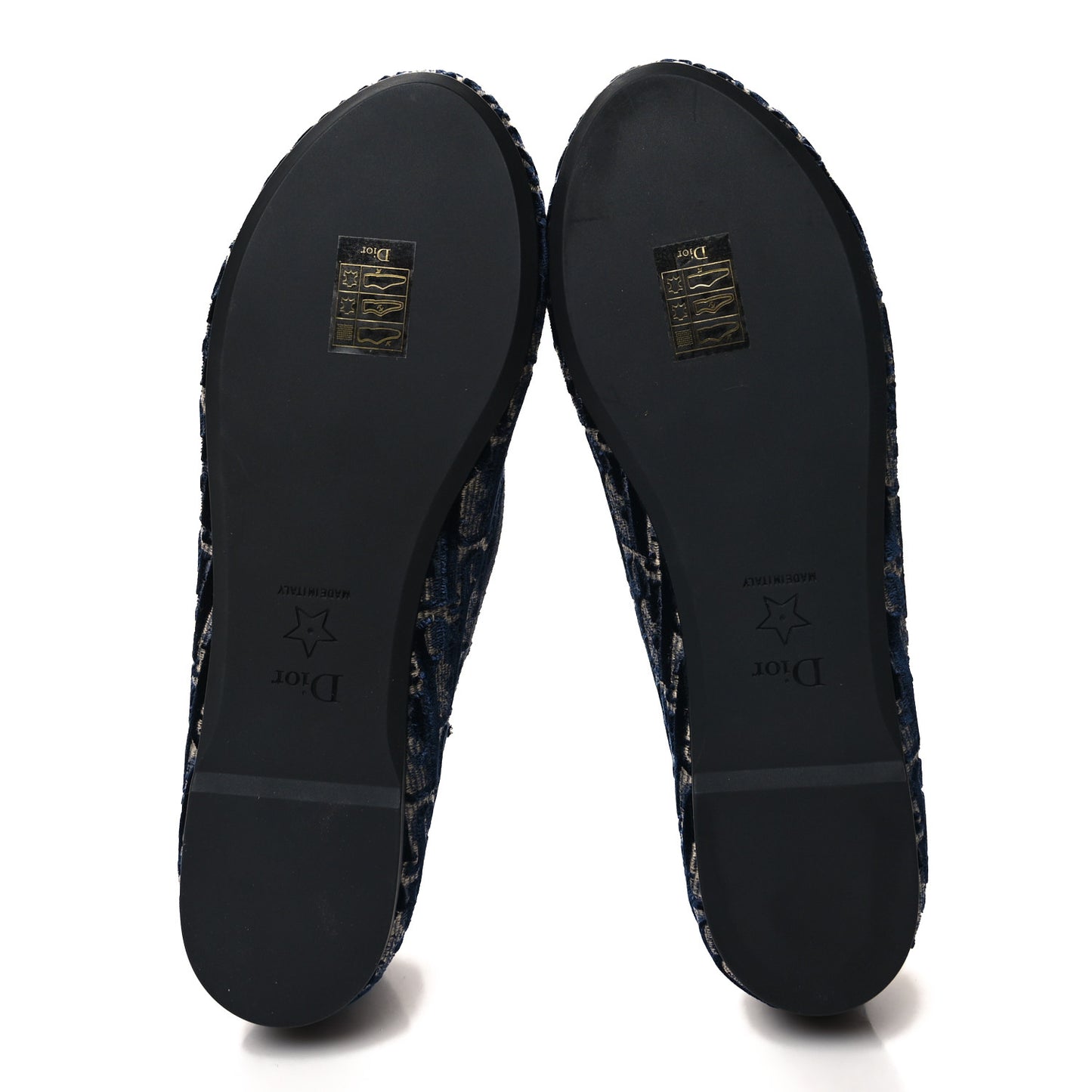 Velvet Oblique Poeme Laced Ballerina Flats 36.5 Blue