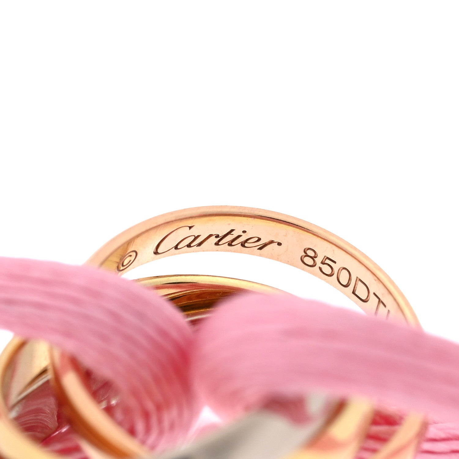 Cartier 18K Pink Yellow White Gold Trinity Adjustable Cord Bracelet Pink 3 of 4