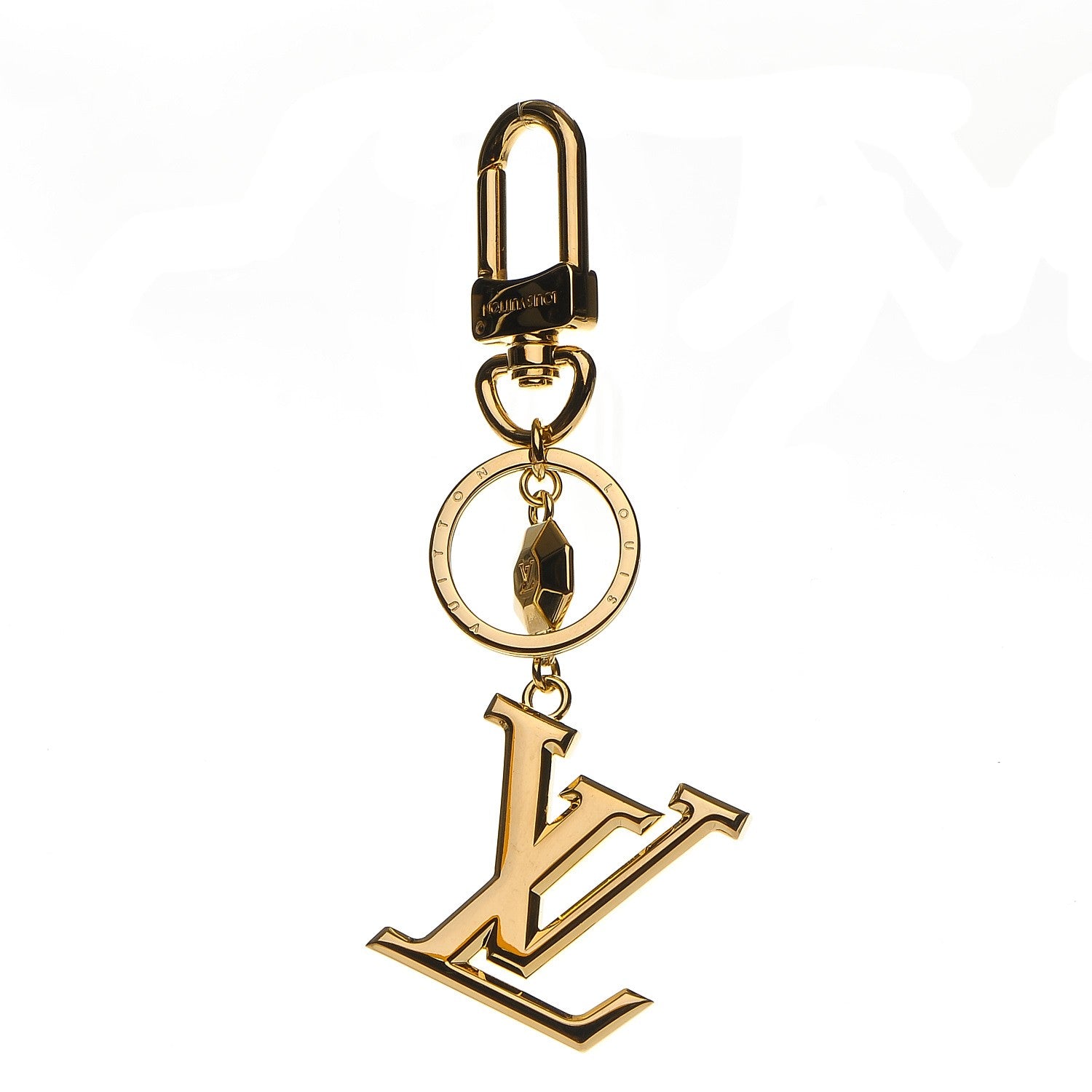 Louis Vuitton LV Facettes Bag Charm Key Holder Gold 1 of 5