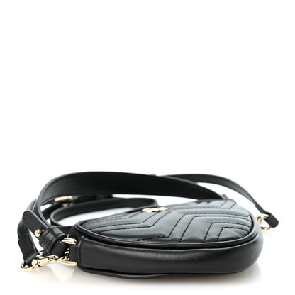 Gucci Calfskin Matelasse Mini GG Marmont Heart Shoulder Bag Black 4 of 9