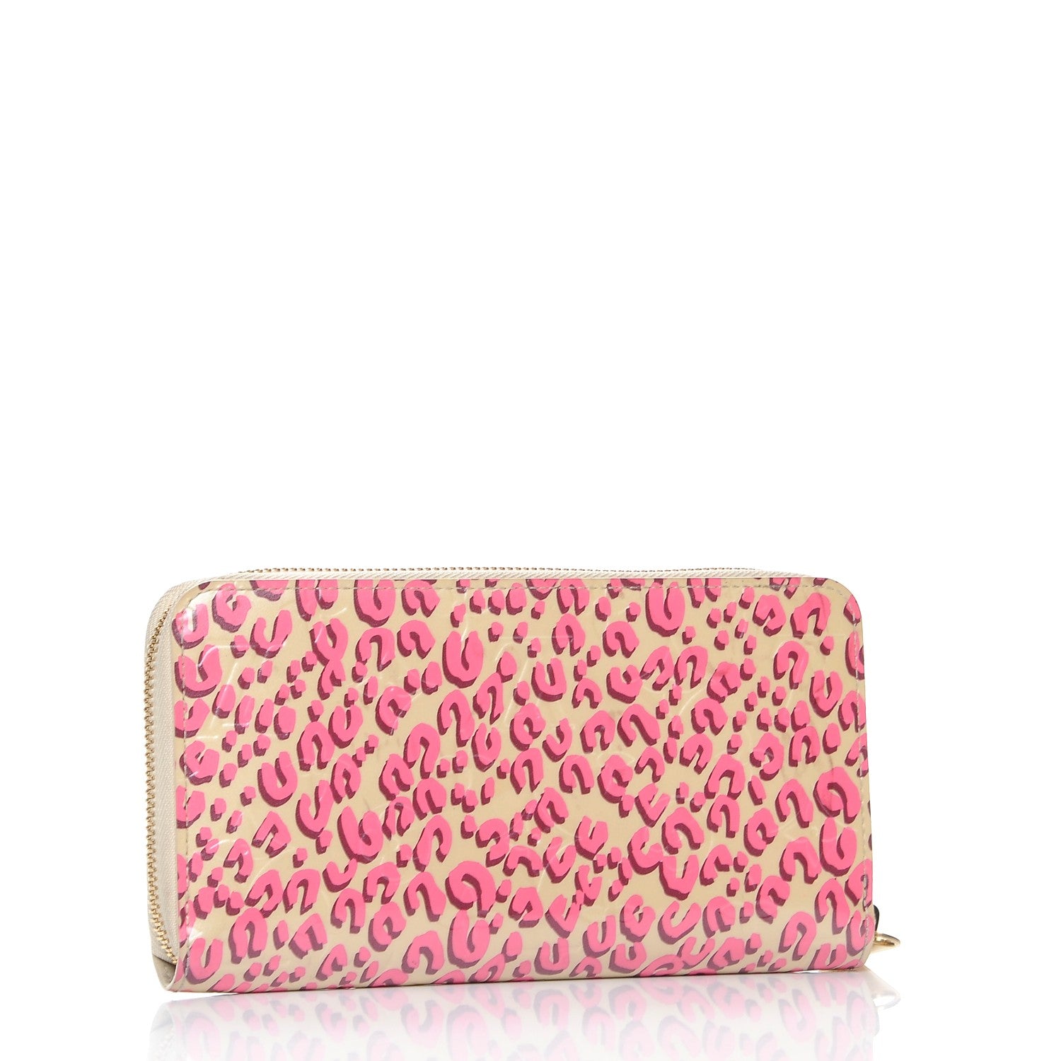 Louis Vuitton Vernis Leopard Zippy Wallet Blanc Corail 3 of 7