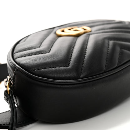 Gucci Calfskin Matelasse GG Marmont Belt Bag 75 30 Black 9 of 10