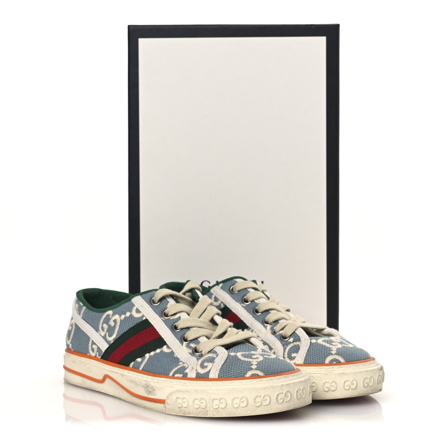Gucci Cotton GG Monogram Web Womens 1977 Tennis Sneakers 37.5 Philod Ivory Mystic White 14 of 14