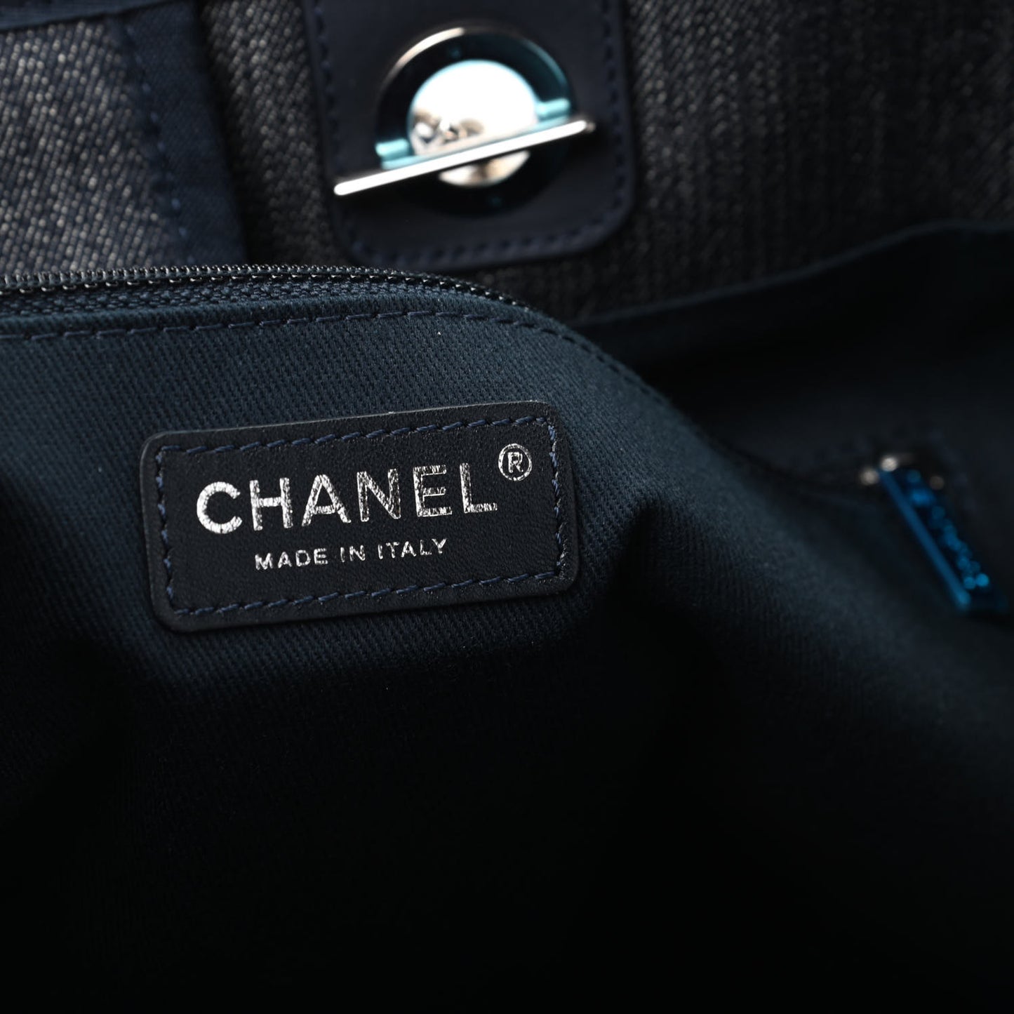 Denim Medium Deauville Tote Dark Blue