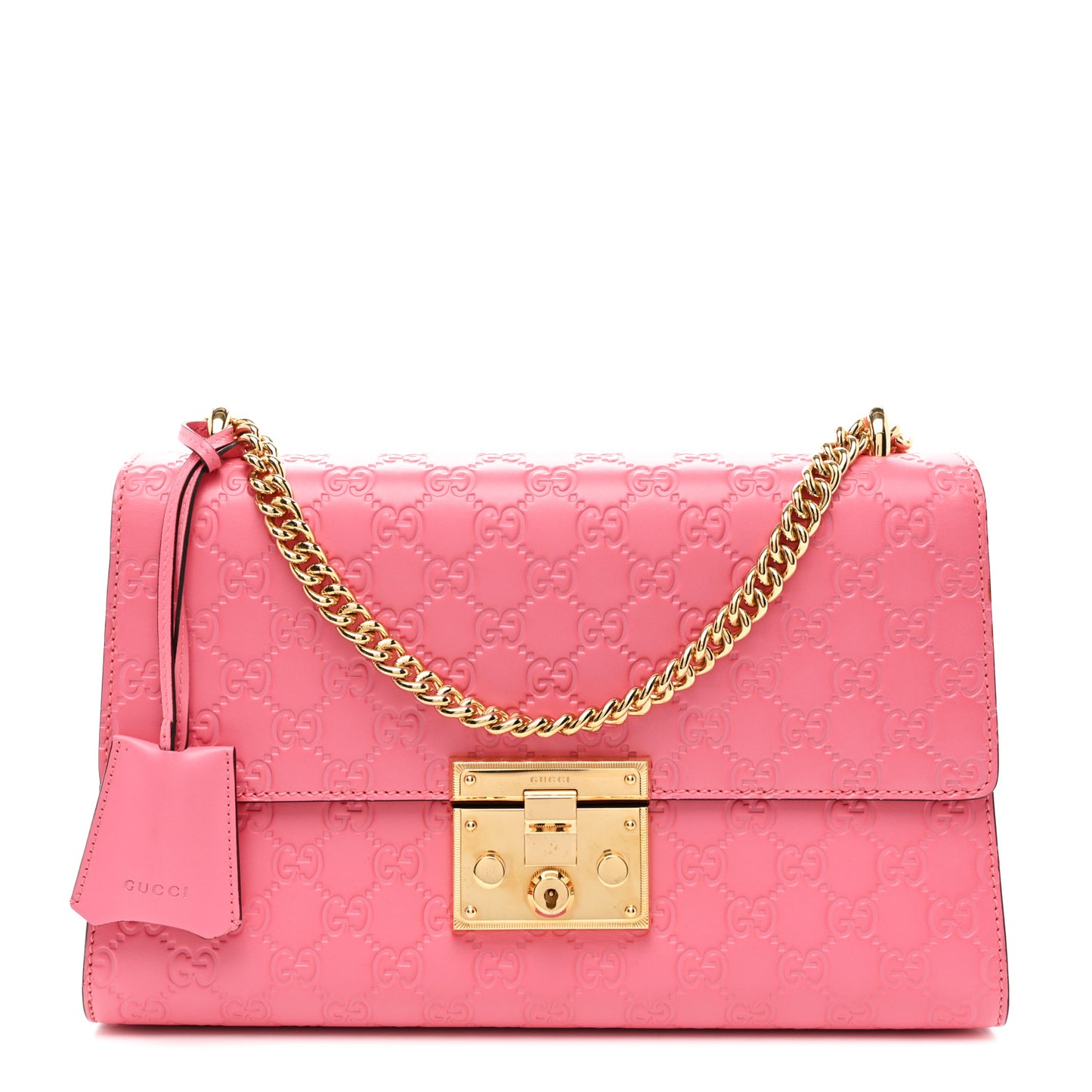 Guccissima Signature Medium Padlock Shoulder Bag Flush
