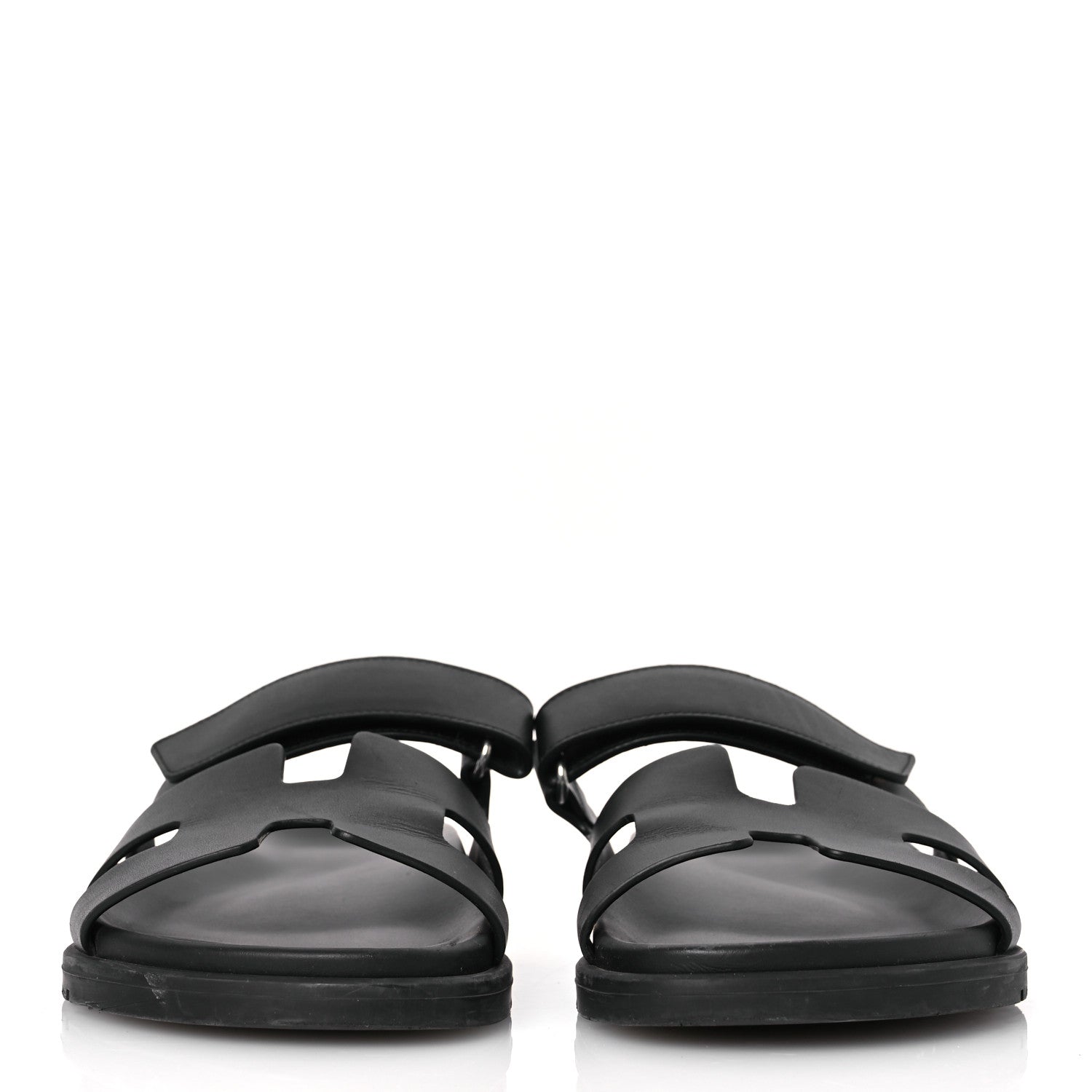 Hermes Calfskin Womens Chypre Sandals 39.5 Black 3 of 14