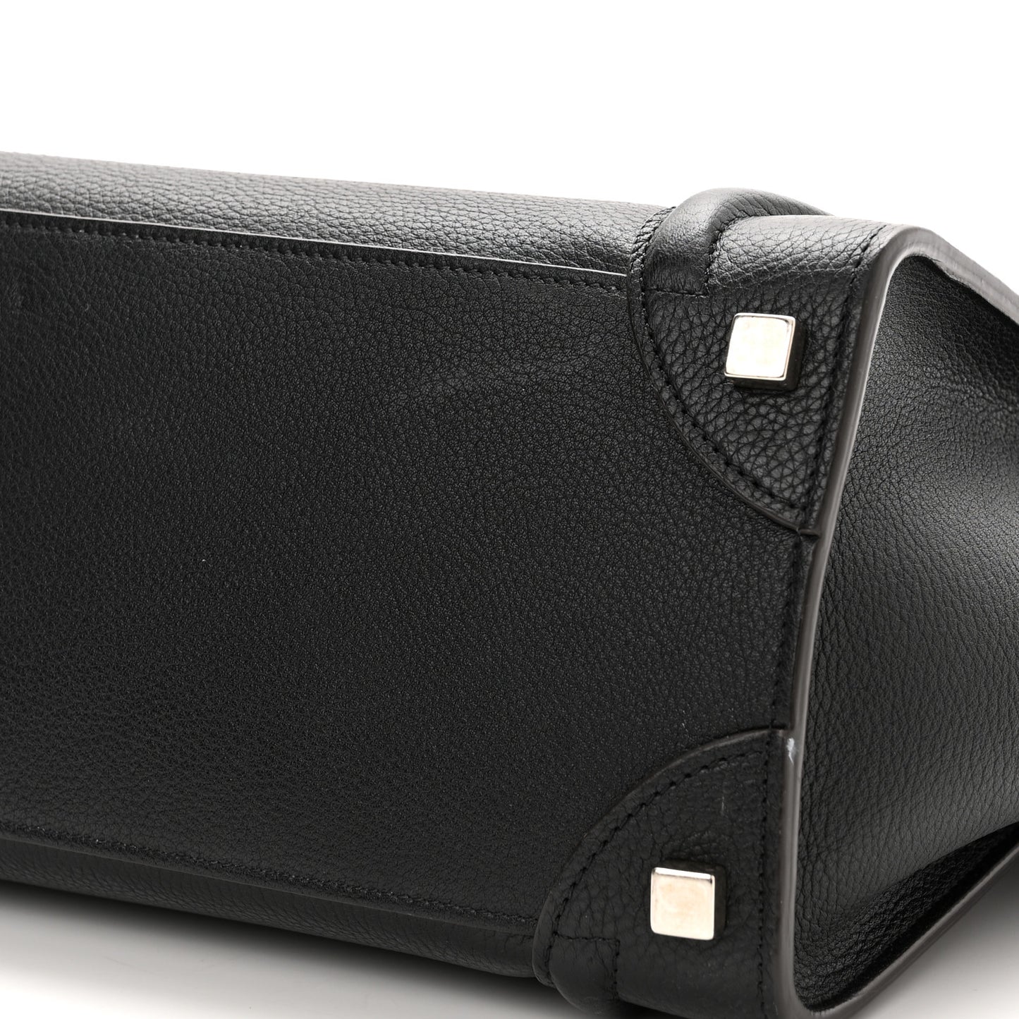 Drummed Calfskin Micro Luggage Black