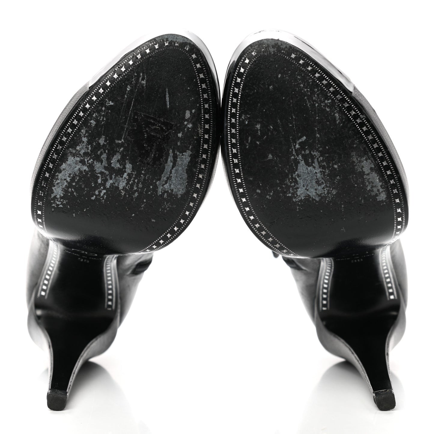 Lambskin Patent CC Cap Toe Platform Ankle Boots 39 Black