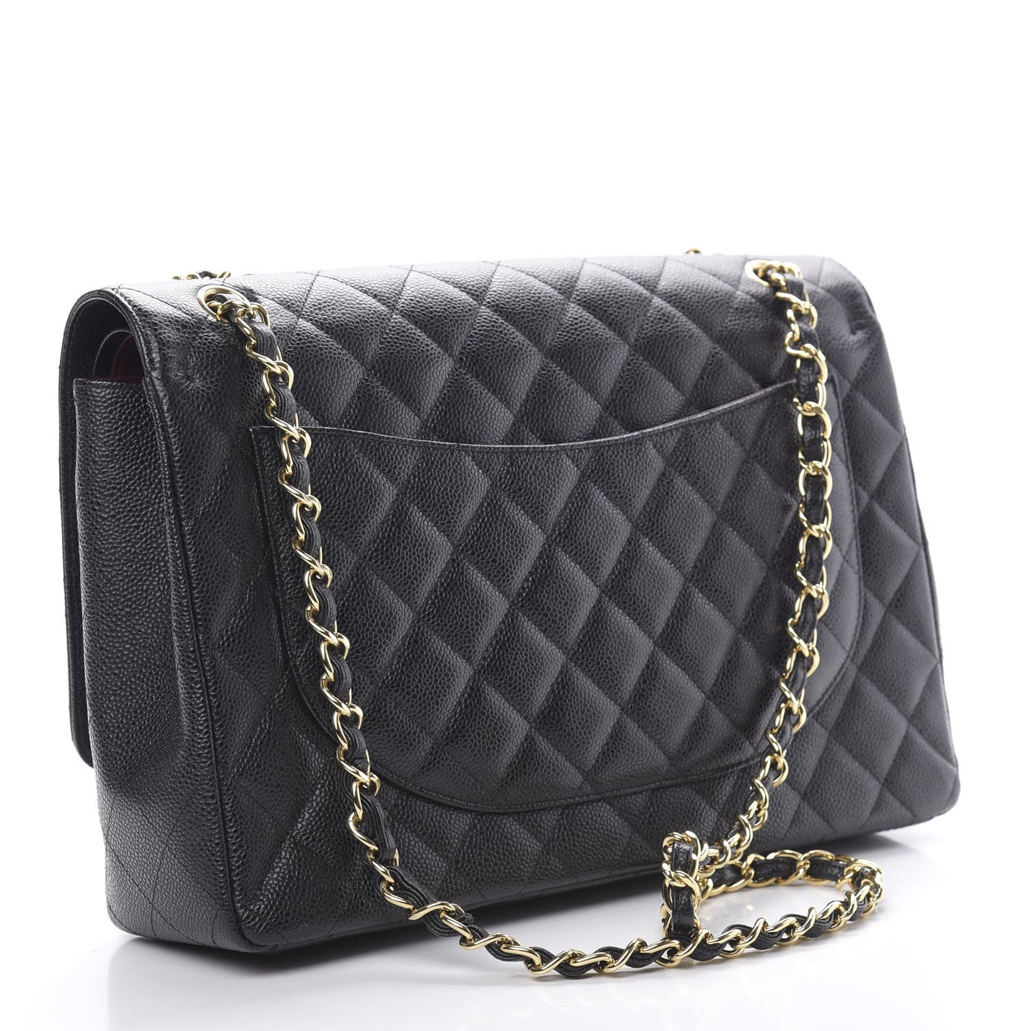 Caviar Quilted Maxi Double Flap Black