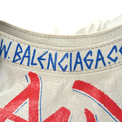 Balenciaga Agneau Graffiti All Over Classic Hardware Mini City White Bleu Rouge 10 of 31