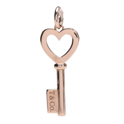 Tiffany 18K Rose Gold Mini Heart Key Pendant 1 of 3