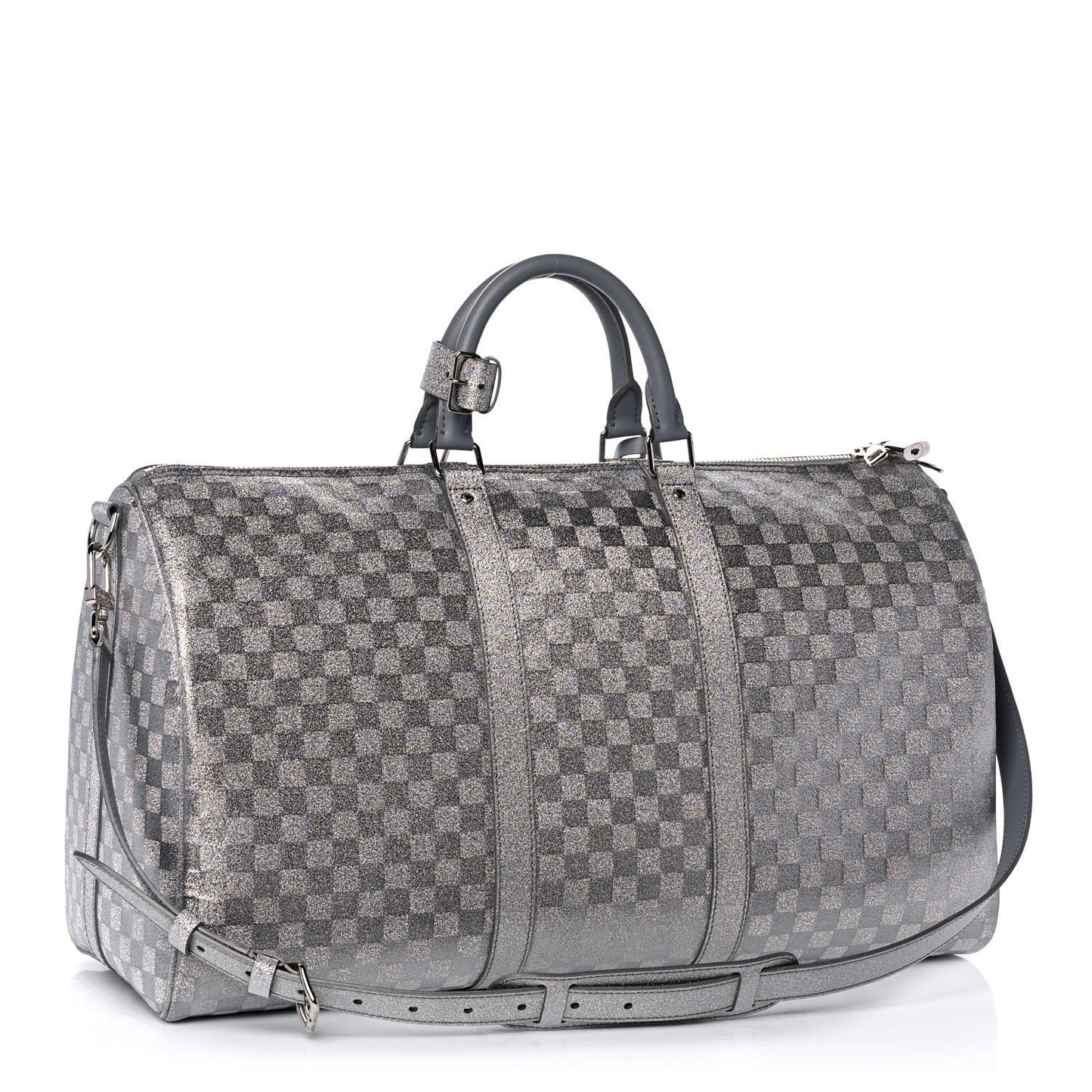 Damier Glitter Keepall Bandouliere 50 Silver