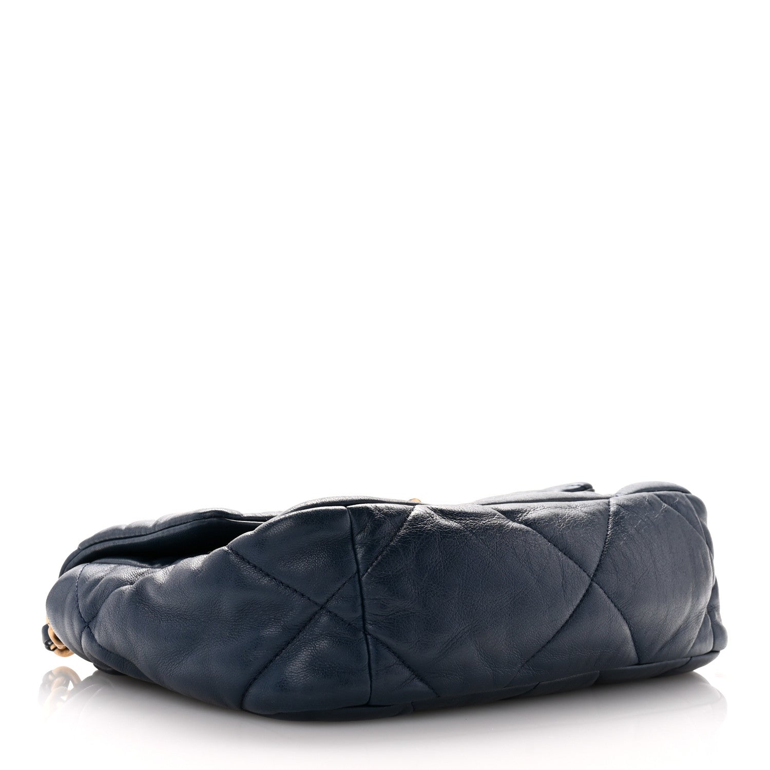 Chanel Goatskin Quilted Medium Chanel 19 Flap Navy Blue 4 of 10