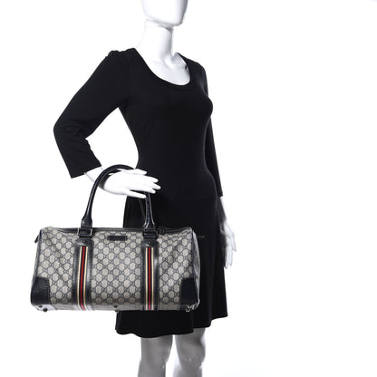 Gucci GG Supreme Monogram Web Large Carry On Duffle Bag Navy 2 of 14