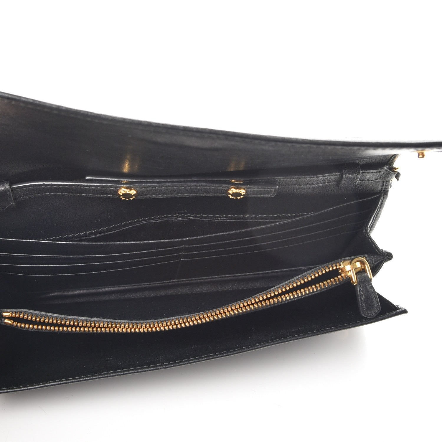 Prada Soft Calfskin Quilted Chain Wallet Black 5 of 8