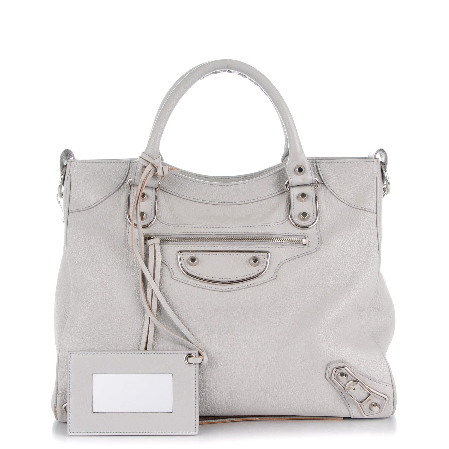 Balenciaga Chevre Silver Metallic Edge Hardware Velo Gris Perle 1 of 10