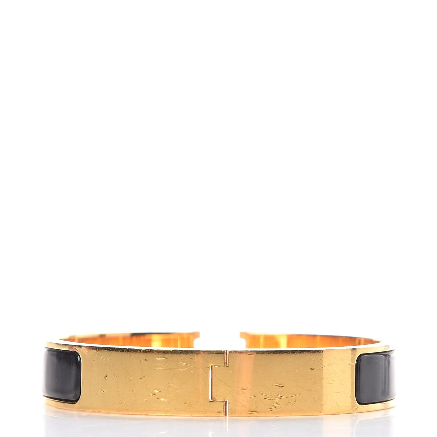 Enamel Narrow Clic Clac H Bracelet GM Black
