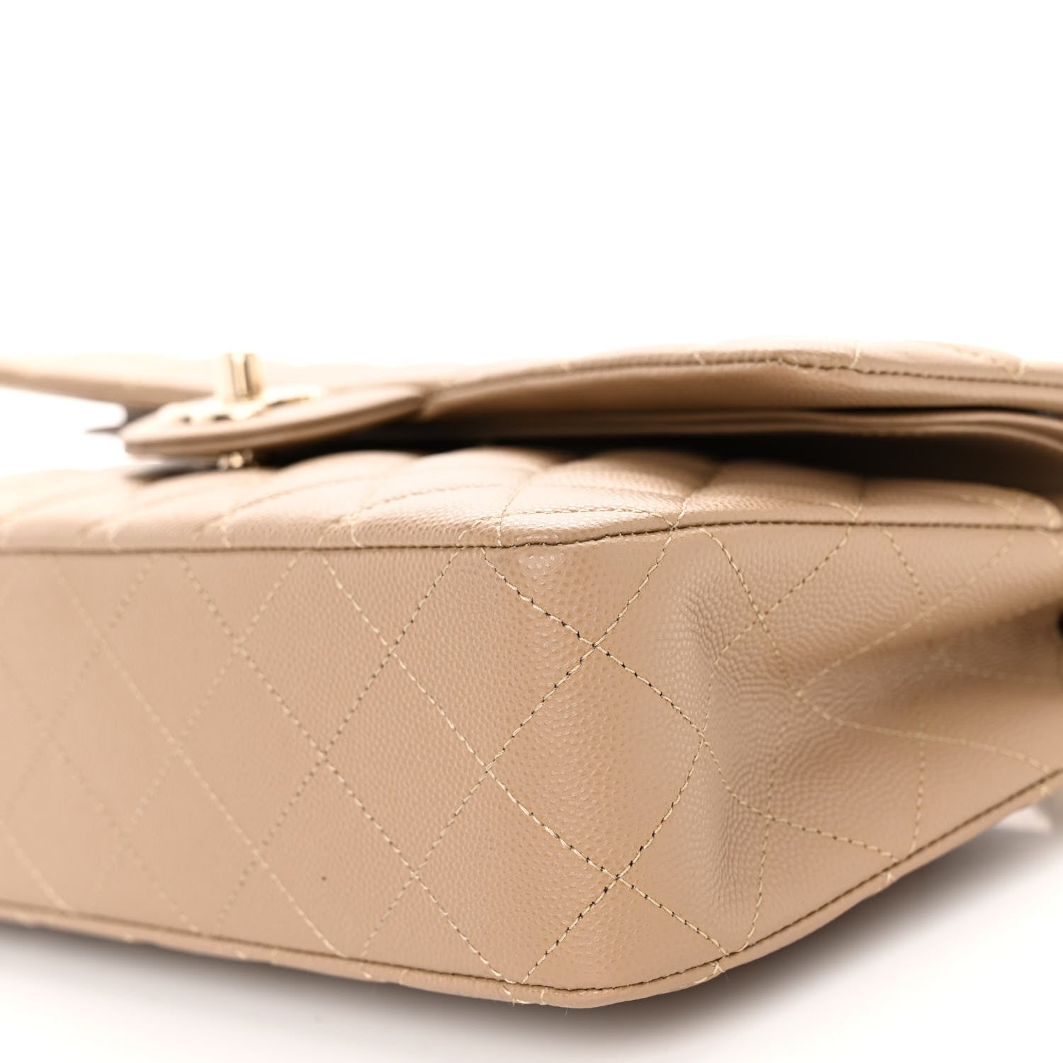 Chanel Caviar Quilted Medium Double Flap Dark Beige 9 of 11