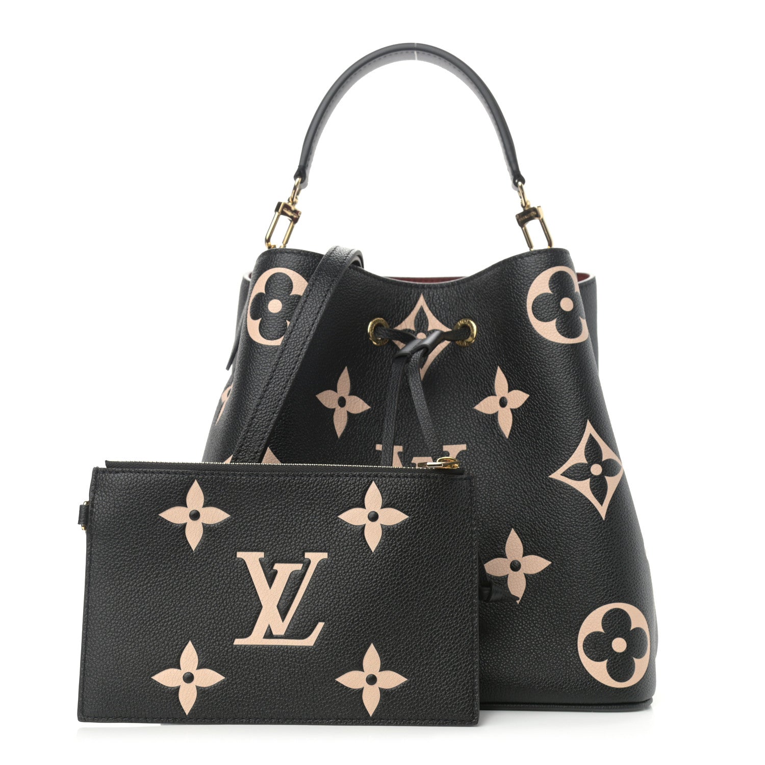 Louis Vuitton Empreinte Monogram Giant Neonoe MM Black Beige 1 of 12