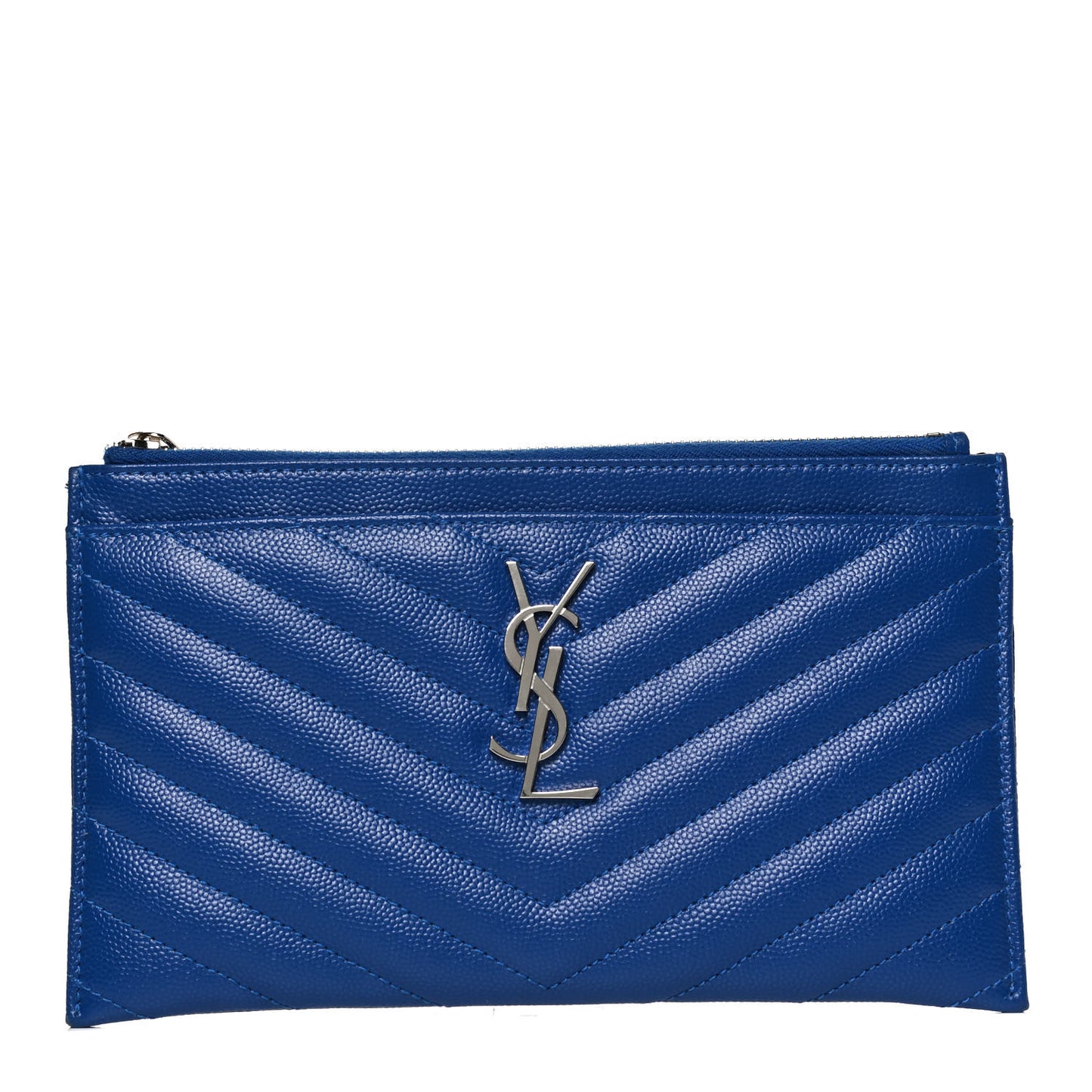 Grain De Poudre Chevron Monogram Bill Pouch Blue