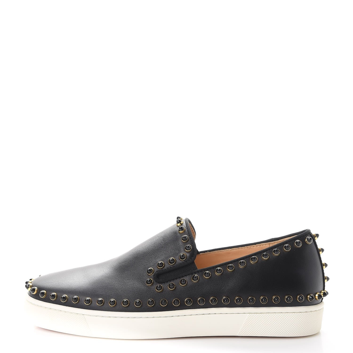Christian Louboutin Calfskin Studded Cador Flats 37 Black 1 of 10