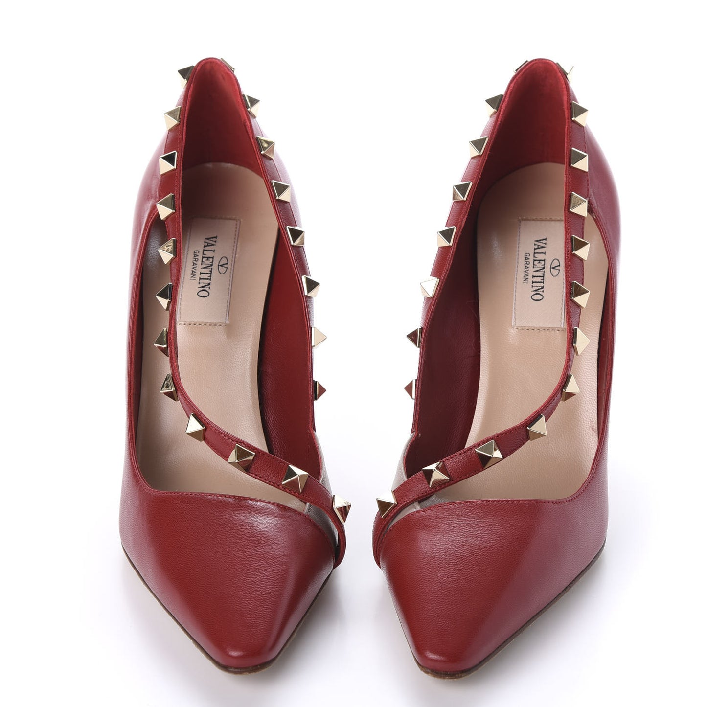 Nappa Rockstud Cross Strap D'Orsay 105mm Pumps 37 Red