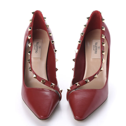 Valentino Garavani Nappa Rockstud Cross Strap D'Orsay 105mm Pumps 37 Red 2 of 9