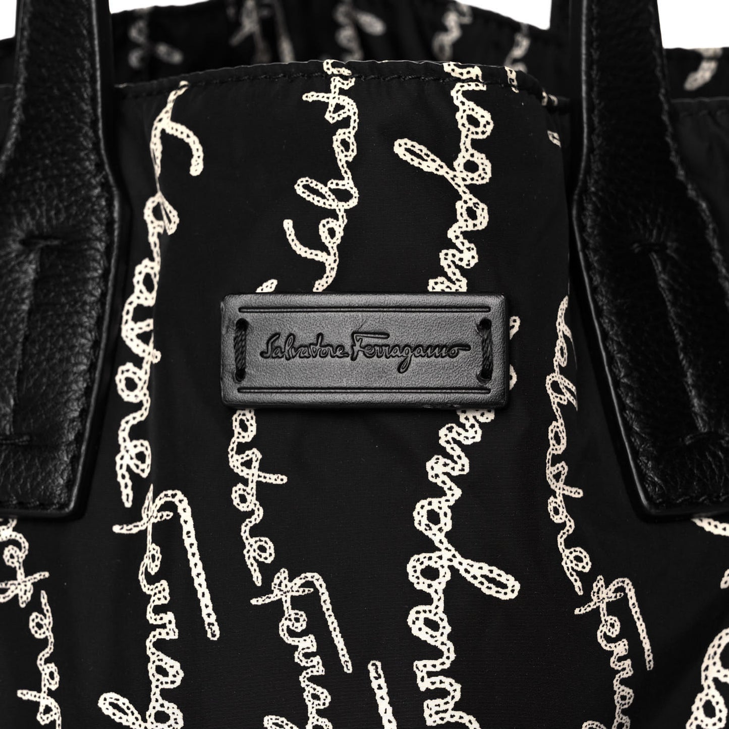 Nylon All Over Printed Logo Tote Black