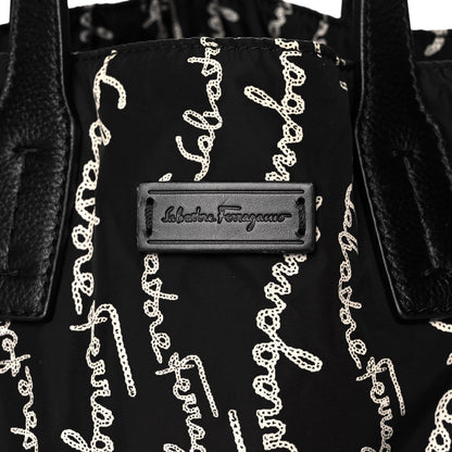 Salvatore Ferragamo Nylon All Over Printed Logo Tote Black 6 of 14