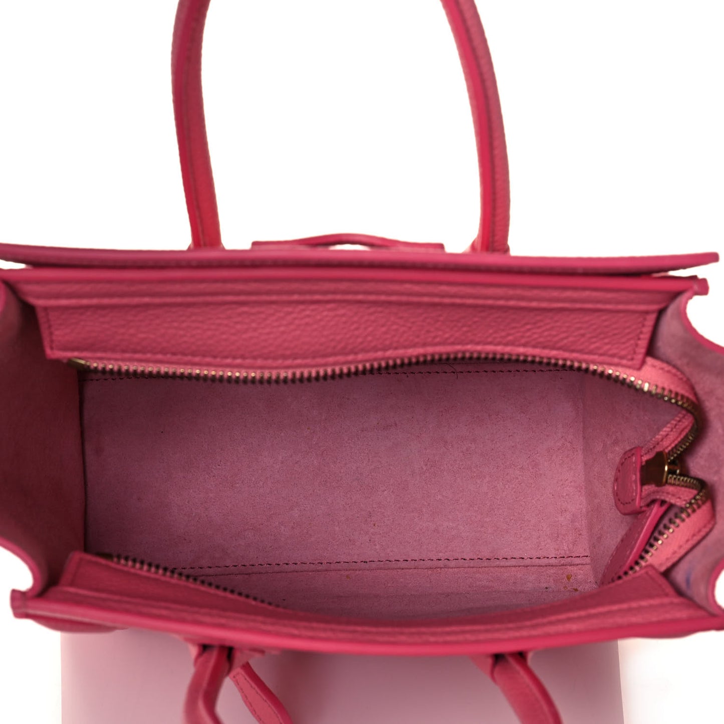 Drummed Calfskin Nano Luggage Flamingo