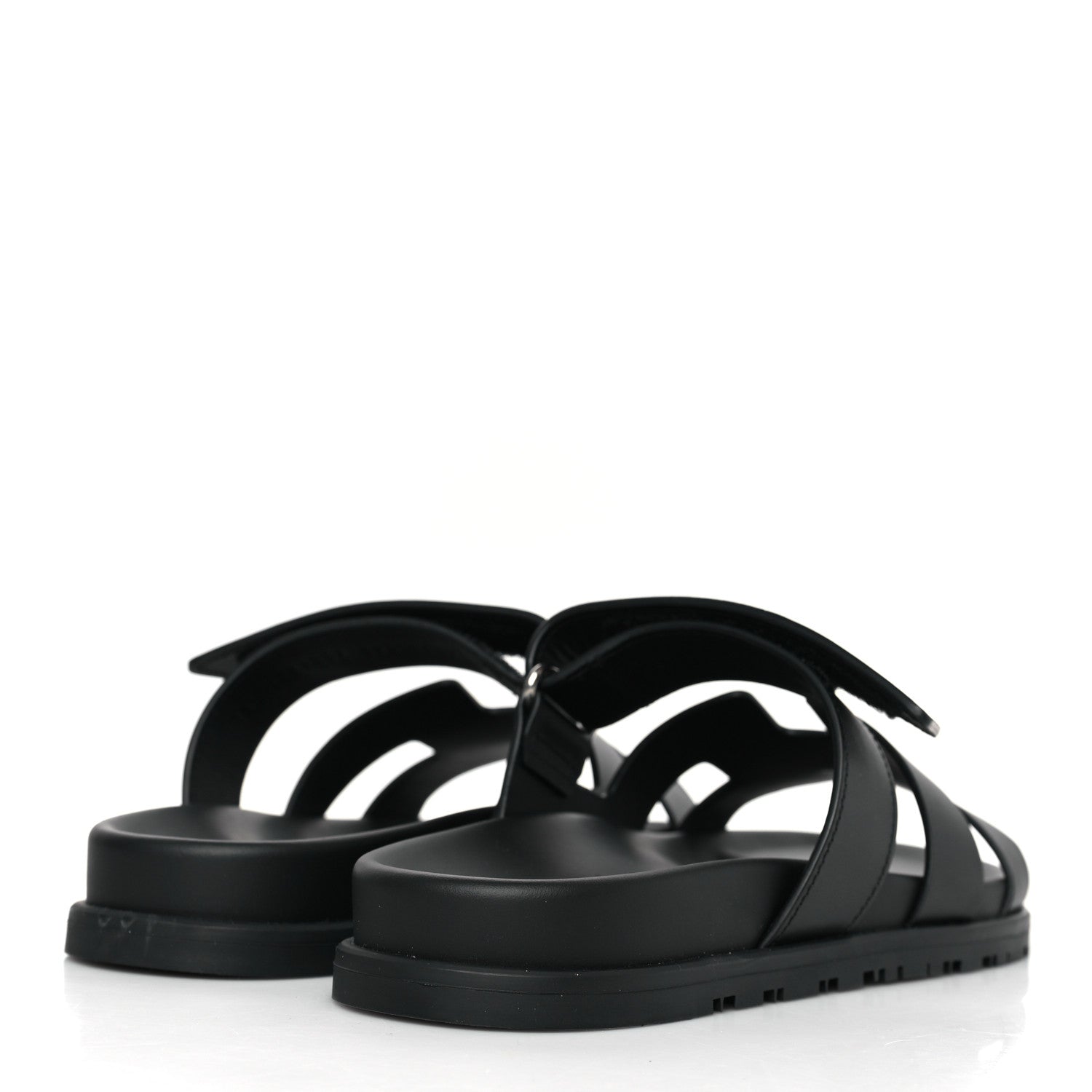 Hermes Calfskin Womens Chypre Sandals 39.5 Black 4 of 9