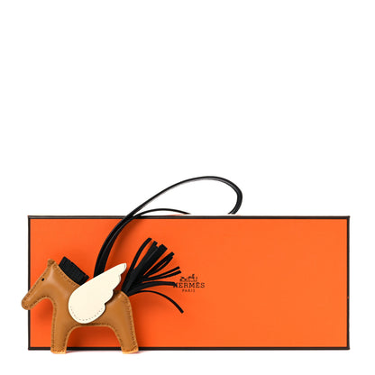 Hermes Milo Lambskin Grigri Rodeo Pegase Horse Bag Charm PM Sesame Black Nata 5 of 5