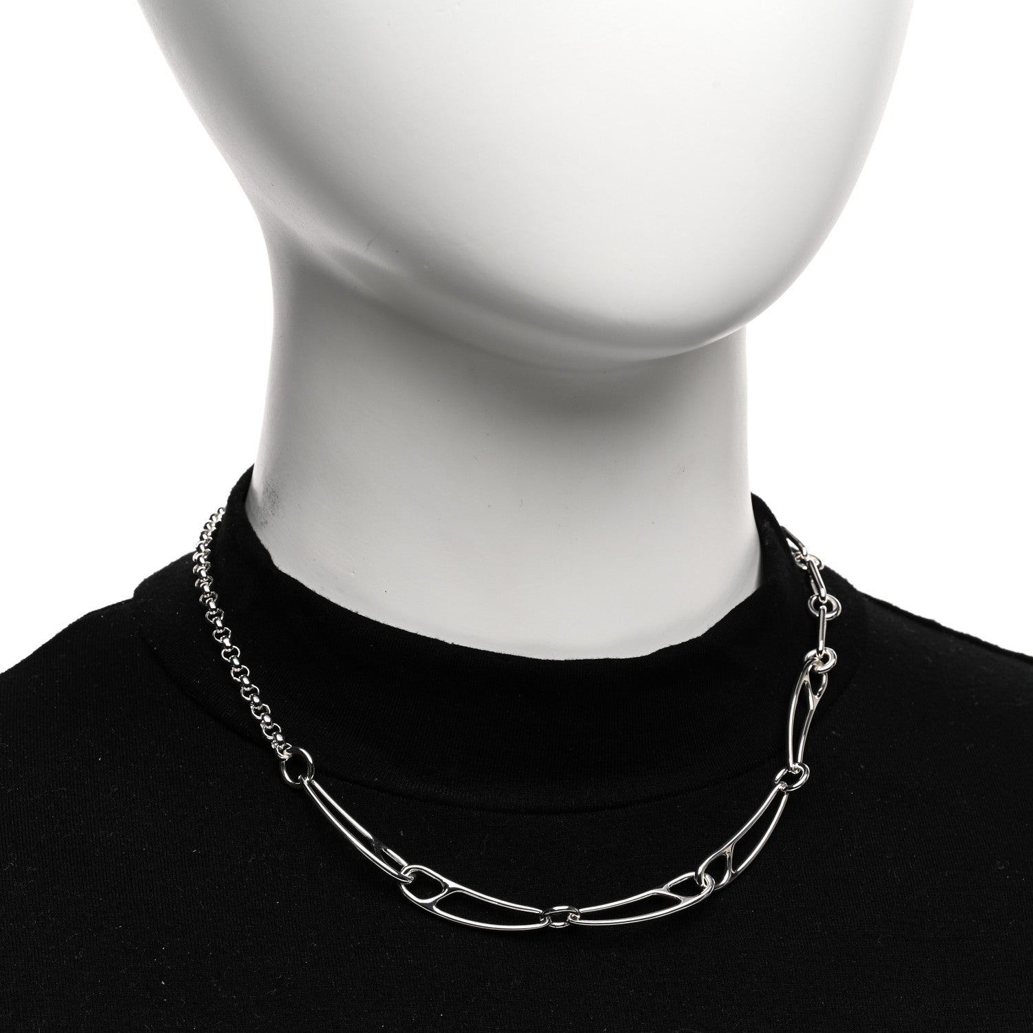 Hermes Sterling Silver Chaine d'Ancre Punk Necklace ST 2 of 5