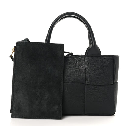 Bottega Veneta Grained Calfskin Maxi Intrecciato Mini Arco Tote Black 3 of 10