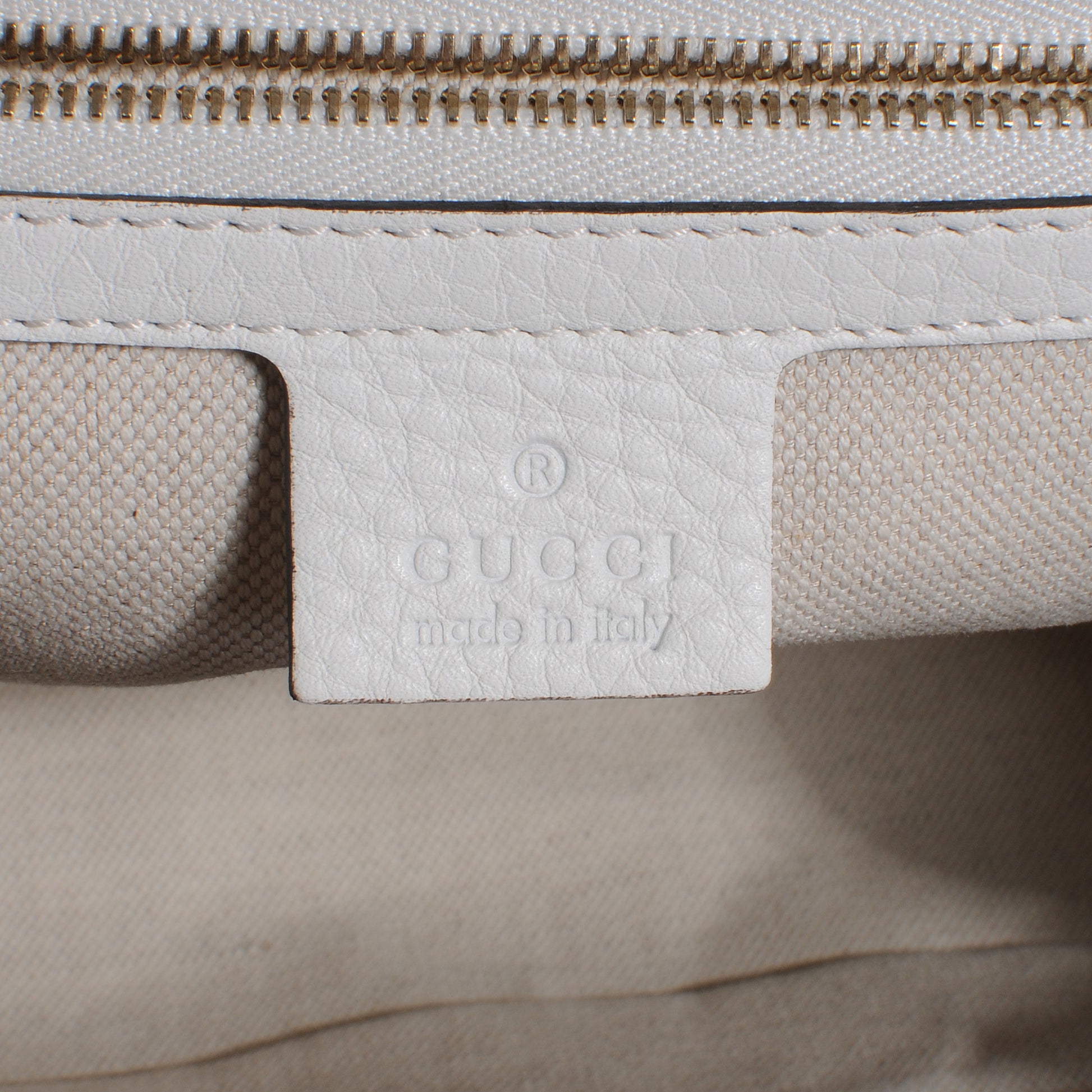 Gucci Pebbled Calfskin Large New Bamboo Medium Top Handle Bag White 5 of 7