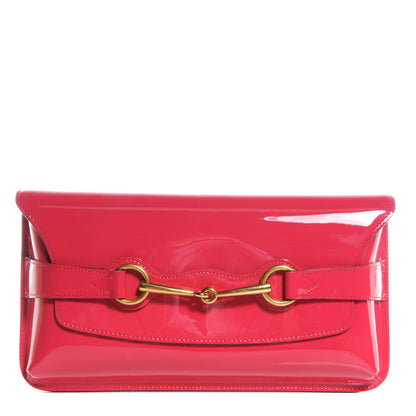 Gucci Patent Large Bright Bit Clutch Shocking Pink 1 of 9