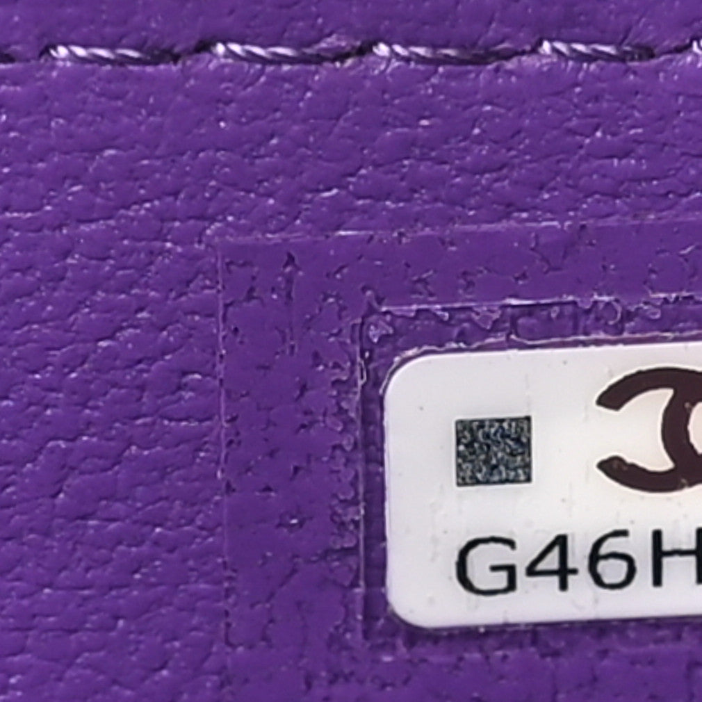 Chanel Lambskin Quilted Small Top Handle Vanity Case With Chain Purple 7 of 12