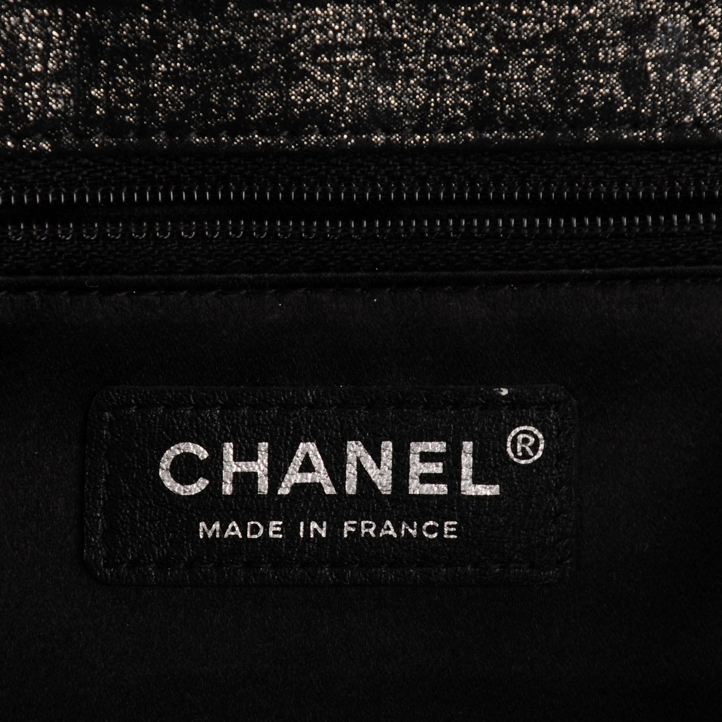 Glitter Fabric Quilted Flap Clutch With Butterfly Chain Black