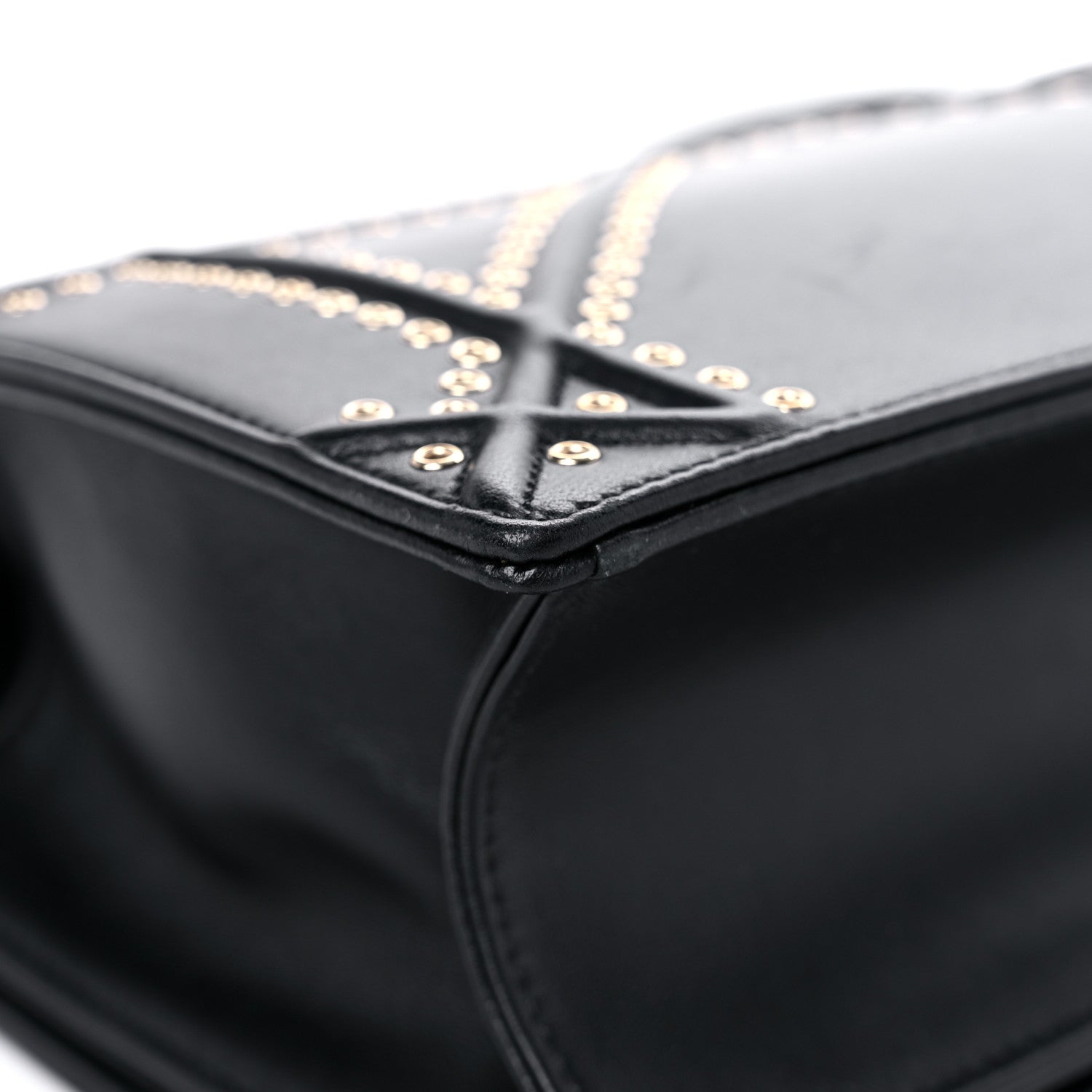 Christian Dior Lambskin Studded Medium Diorama Flap Bag Black 10 of 17
