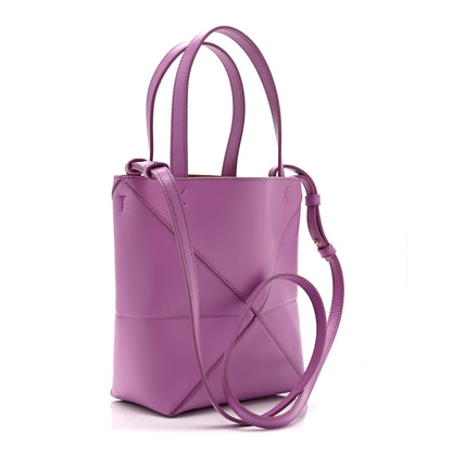 Loewe Shiny Calfskin Mini Puzzle Fold Tote Rockrose 3 of 10