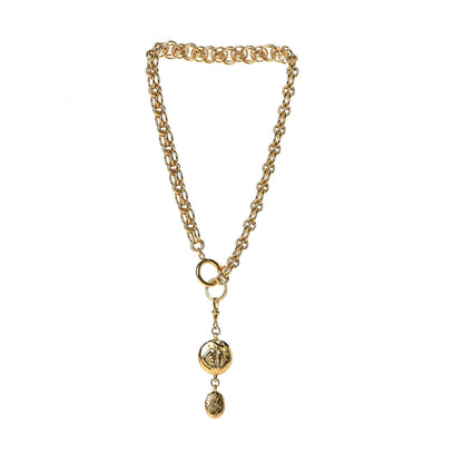 Chanel Medallion Choker Necklace Gold 3 of 4