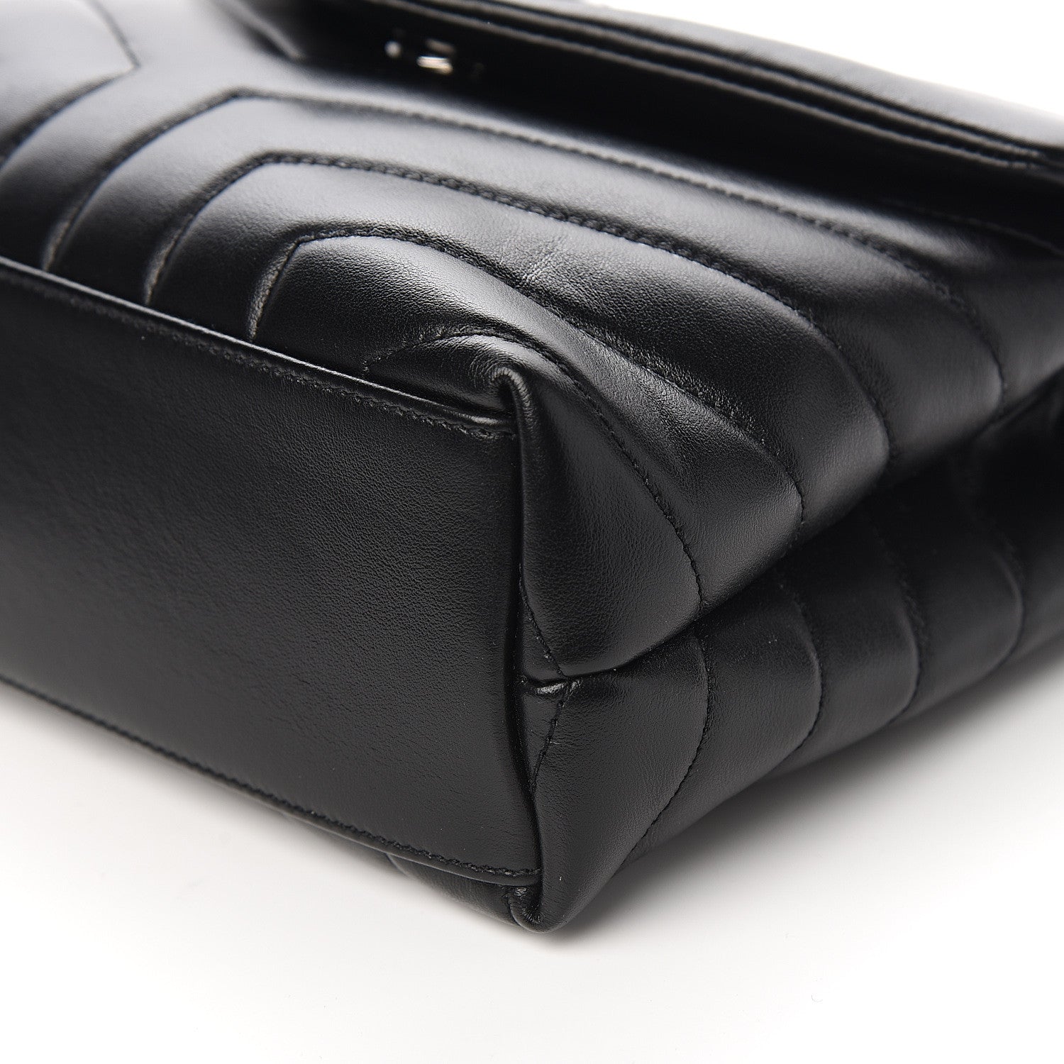Saint Laurent Calfskin Y Quilted Monogram Small Loulou Chain Satchel Black 8 of 9